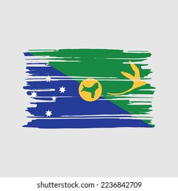 Ilustración de vectores de pincel de bandera de las islas de Navidad