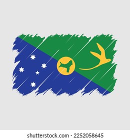 Christmas Islands Flag Brush Vector Illustration