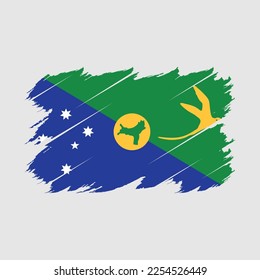 Ilustración de vectores de pincel de bandera de las islas de Navidad