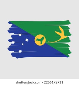 Christmas Islands Flag Brush Vector Illustration