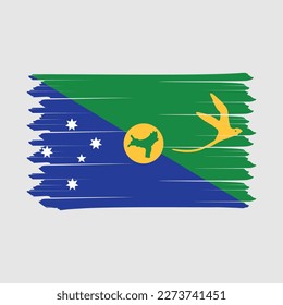 Ilustración de vectores de pincel de bandera de las islas de Navidad