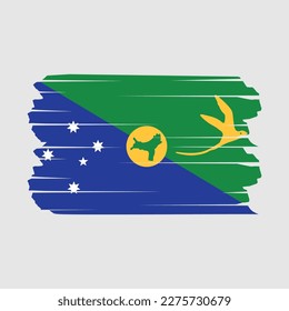 Ilustración de vectores de pincel de bandera de las islas de Navidad