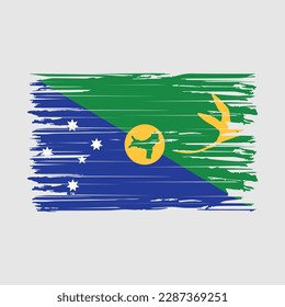 Ilustración de vectores de pincel de bandera de las islas de Navidad