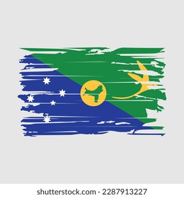 Ilustración de vectores de pincel de bandera de las islas de Navidad