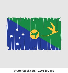 Ilustración de vectores de pincel de bandera de las islas de Navidad