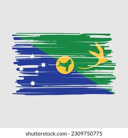 Christmas Islands Flag Brush Vector Illustration