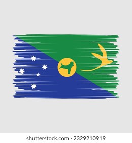 Ilustración de vectores de pincel de bandera de las islas de Navidad