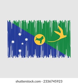 Christmas Islands Flag Brush Vector Illustration
