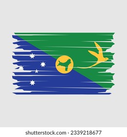 Ilustración de vectores de pincel de bandera de las islas de Navidad