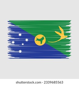 Ilustración de vectores de pincel de bandera de las islas de Navidad