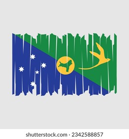 Ilustración de vectores de pincel de bandera de las islas de Navidad