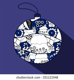 Christmas  isolated ball. Vector illustration