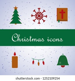 Christmas isolated icons on light background