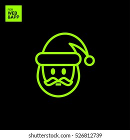 christmas isolated minimal icon. Santa graph line vector icon for websites and mobile minimalistic flat design. 