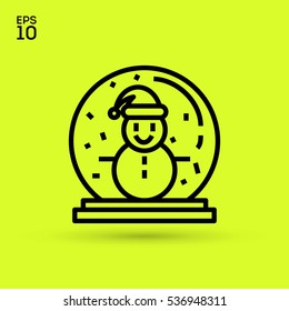 christmas isolated minimal icon. snowman graph line vector icon for websites and mobile minimalistic flat design. 