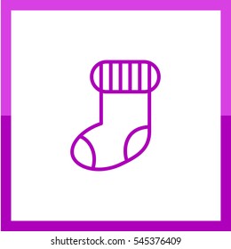 christmas isolated minimal icon. christmas sock graph line vector icon for websites and mobile minimalistic flat design. 