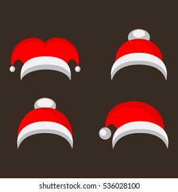 Christmas isolated vector red caps