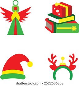 Christmas item color vector image illustration on white background