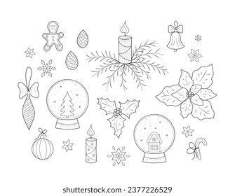 Christmas Item Set, Holiday Items Collection.