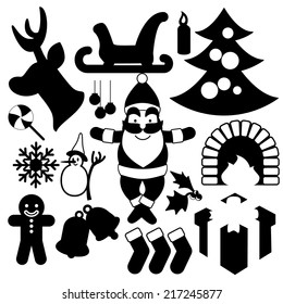 Christmas item vector illustration icon set