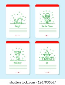 Christmas items set vector line design for Christmas event.