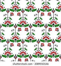 Christmas Ivy Vector Seamless Pattern