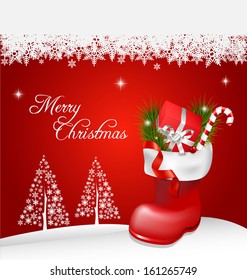 	Christmas jackboot decorative background