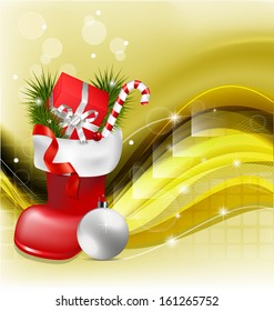 	Christmas jackboot decorative background