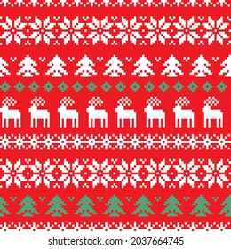 Christmas jacquard. Seamless pattern  for christmas textile, fabric, wrapping, wallpaper, apparel. Vector.
