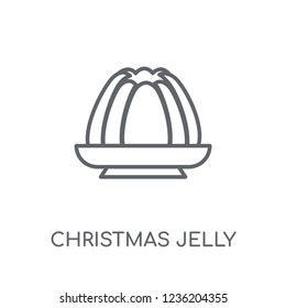 christmas jelly linear icon. Modern outline christmas jelly logo concept on white background from Christmas collection. Suitable for use on web apps, mobile apps and print media.