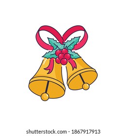Christmas Jingle bell flat vector illustration