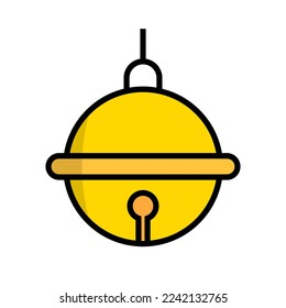 Christmas Jingle Bell Icon. Round bell icon. Notification and reminder. Vector.