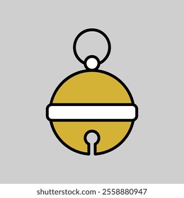 Christmas jingle bell vector icon. Winter sign. Graph symbol for event and holiday web site and apps design, logo, app, UI