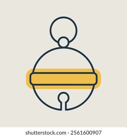Christmas jingle bell vector icon. Winter sign. Graph symbol for event and holiday web site and apps design, logo, app, UI