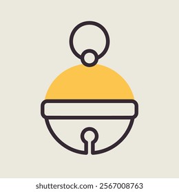 Christmas jingle bell vector icon. Winter sign. Graph symbol for event and holiday web site and apps design, logo, app, UI