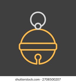 Christmas jingle bell vector on dark background icon. Winter sign. Graph symbol for event and holiday web site and apps design, logo, app, UI