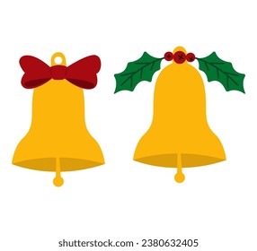Christmas jingle bells on white background