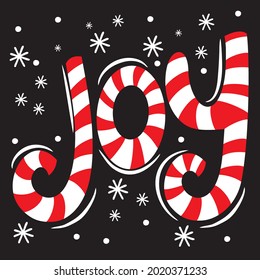 Christmas joy lettering for chrisymas card, gift bag or box design