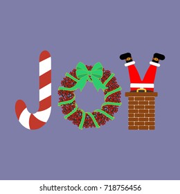 Christmas joy on the purple background. Vector illustration