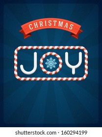 Christmas Joy postcard. Vector illustration Eps 10. 