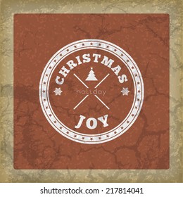 Christmas Joy poster. Retro Christmas background. Vintage Christmas Card with space for text. (EPS10 Vector)
