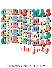Christmas in July 70 s Reto, T shirt, Typography, Sweatshirt,christmas Shirt,Cutiing File
