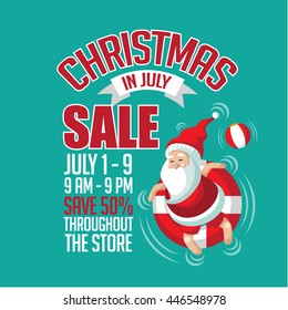 Christmas in July Sale marketing template. EPS 10 vector.