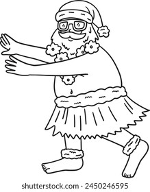 Christmas in July Santa Hula Dancing Isolated 