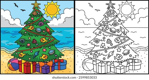 Christmas in July Christmas Tree Illustration 