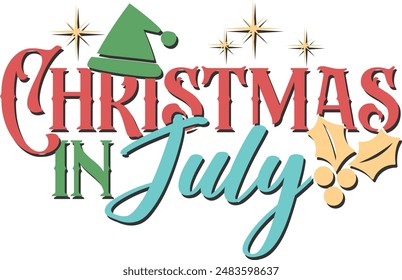 Christmas In July - Tropical Christmas Illustration