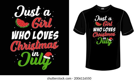 Christmas in July Typography T-shirt Design