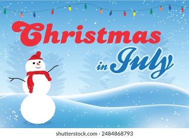 Christmas in July vector illustration.