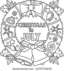 Christmas in July Christmas Wreath Isolated 