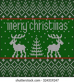 Christmas jumper fragment with 2016 New Year. Card of New Year with knitted texture. vector illustration for winter holiday, new year's eve, Silvester